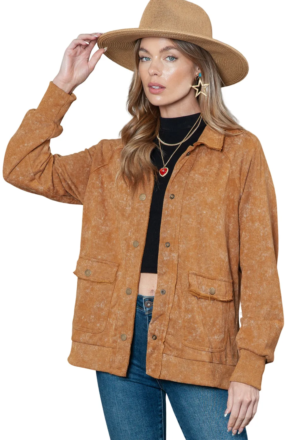 💀💎 Snap Button Casual Flap Pockets Collared Jacket – The Ultimate Throw-On & Go Jacket 💋