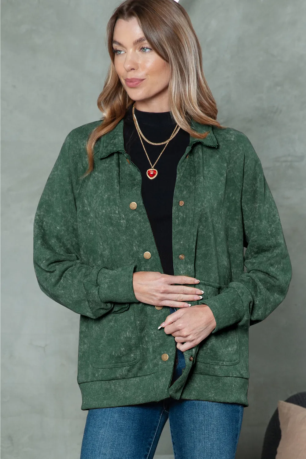 💀💎 Snap Button Casual Flap Pockets Collared Jacket – The Ultimate Throw-On & Go Jacket 💋