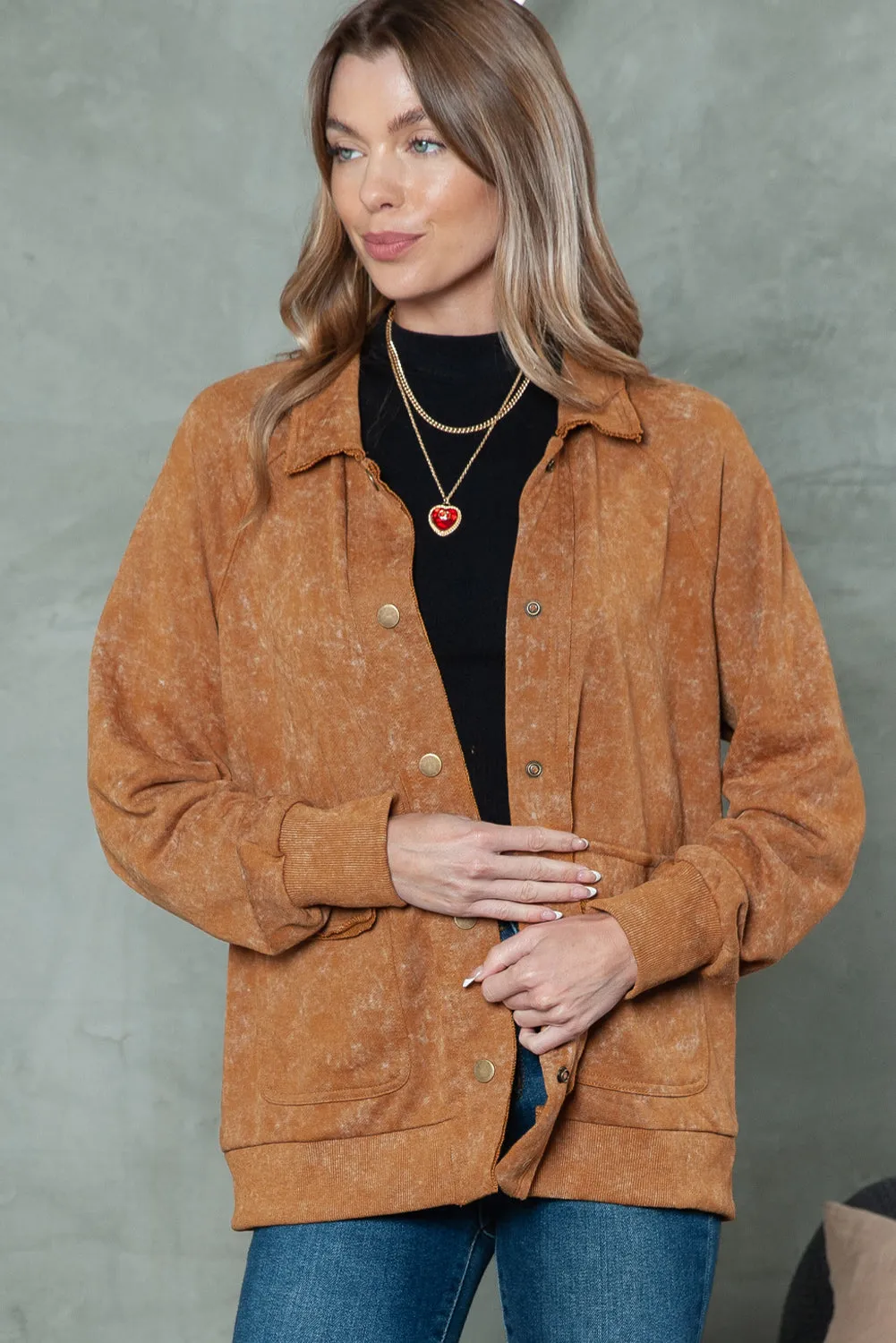 💀💎 Snap Button Casual Flap Pockets Collared Jacket – The Ultimate Throw-On & Go Jacket 💋