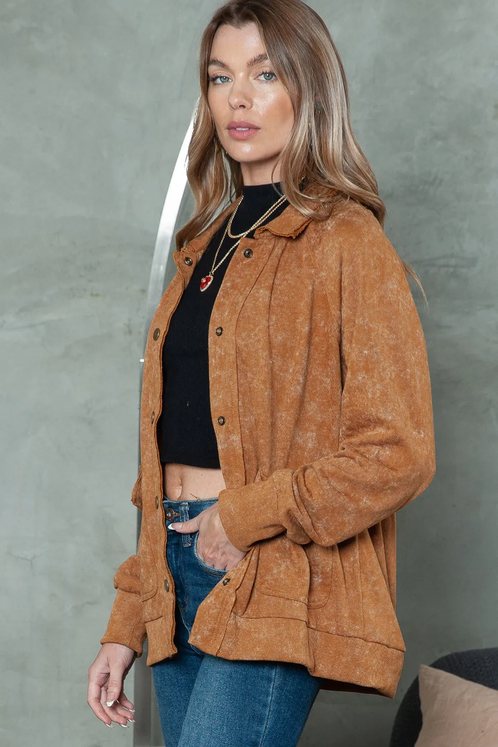 💀💎 Snap Button Casual Flap Pockets Collared Jacket – The Ultimate Throw-On & Go Jacket 💋