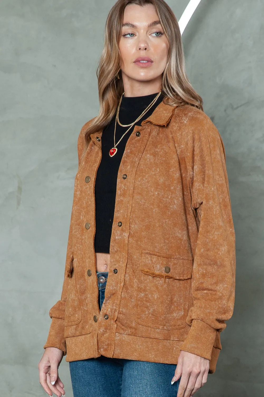 💀💎 Snap Button Casual Flap Pockets Collared Jacket – The Ultimate Throw-On & Go Jacket 💋