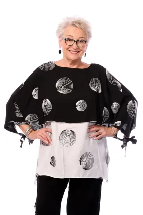 090- Radzoli Embroidered Circles Cape Top