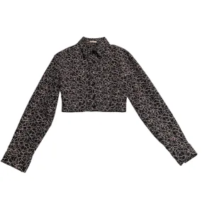 2022 Black Cotton Cropped Jacket - S