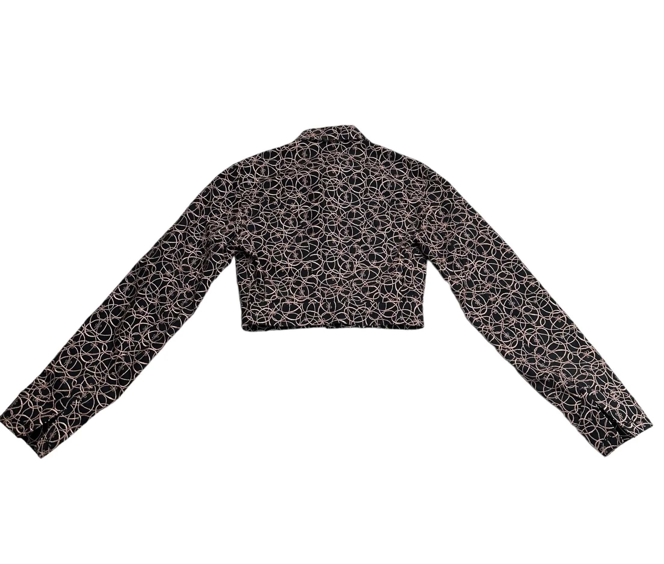 2022 Black Cotton Cropped Jacket - S