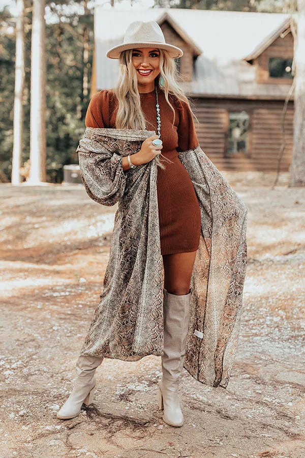 Abundant Love Sweater Dress In Chocolate