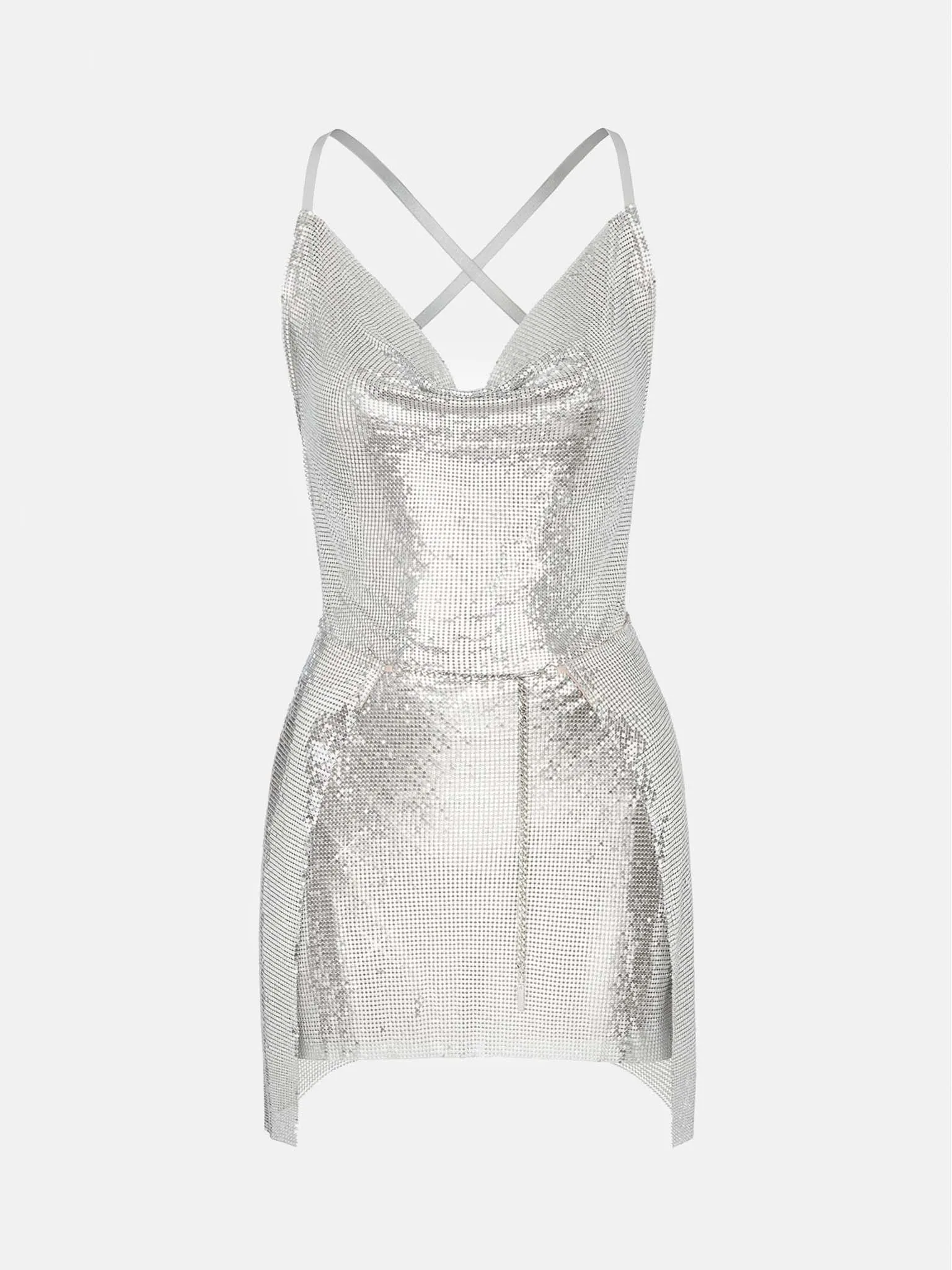 Adrianne Dress Chrome Silver