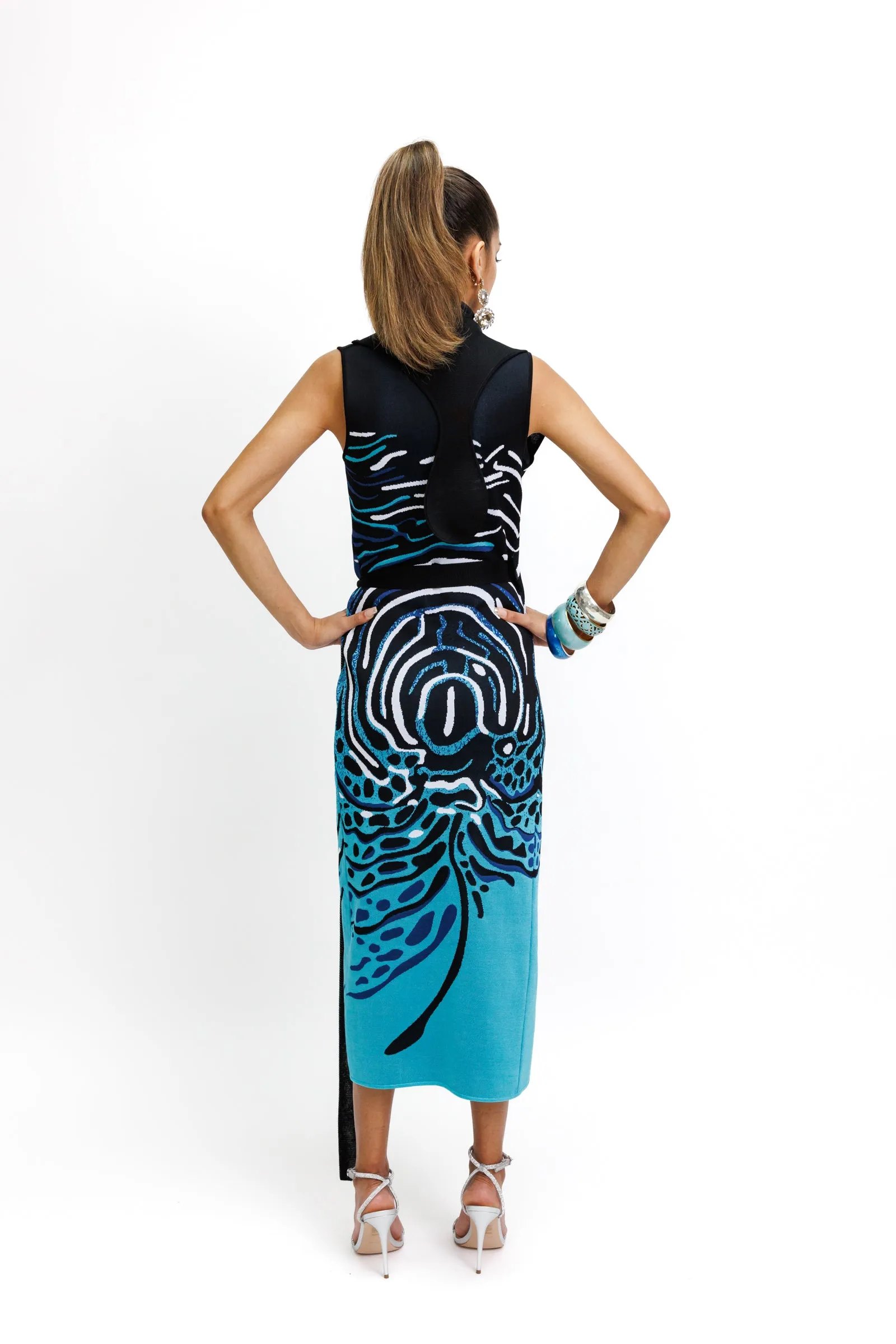 Angelfish Belted Wrap Dress
