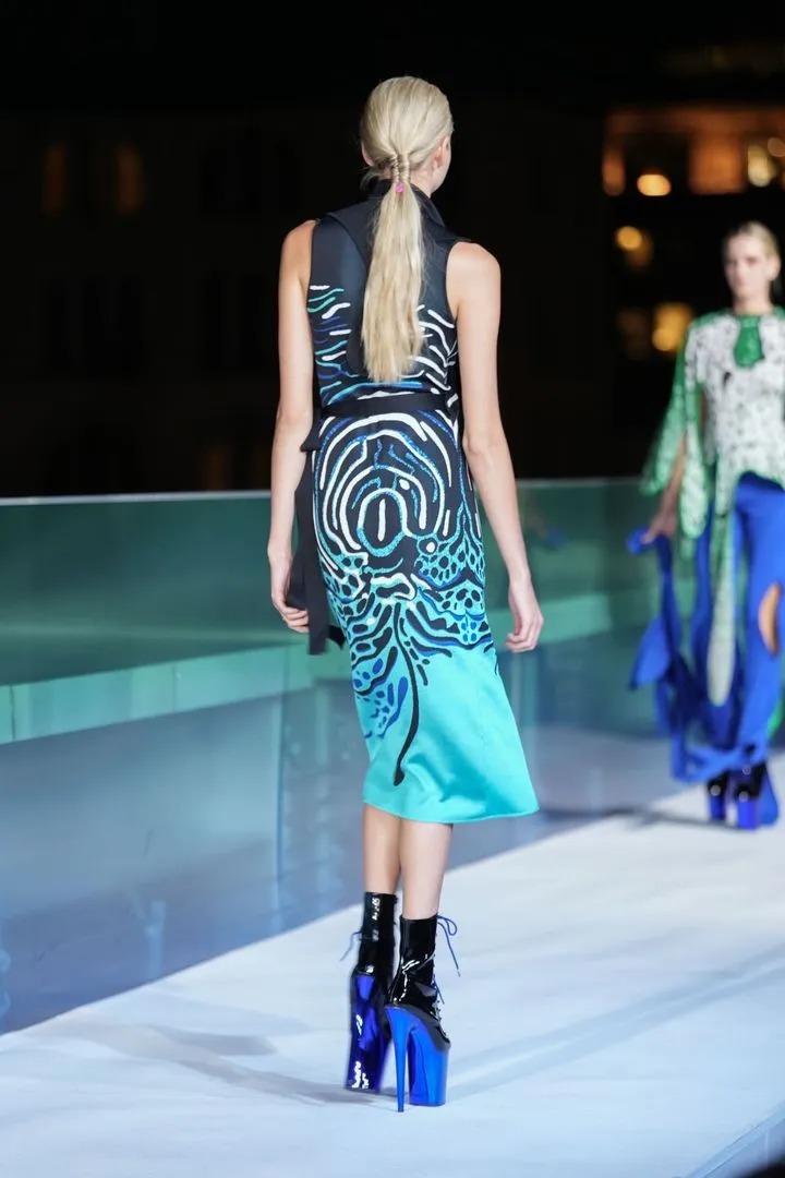 Angelfish Belted Wrap Dress