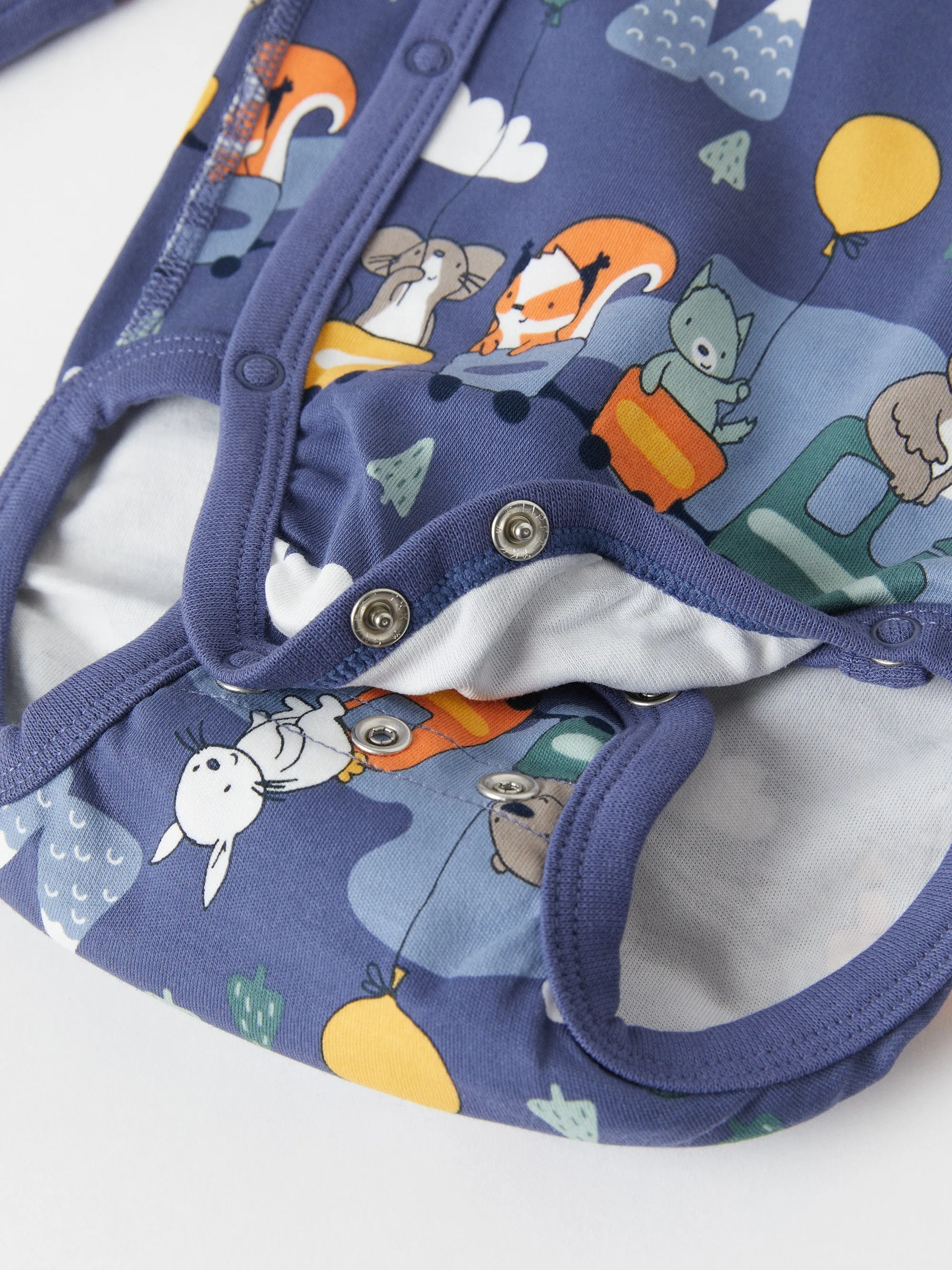 Animal Train Wraparound Babygrow