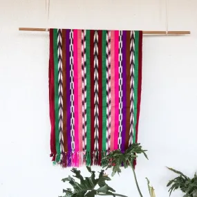 Authentic Guatemalan Vintage Mayan Rebozo Shawl - Handwoven Textile