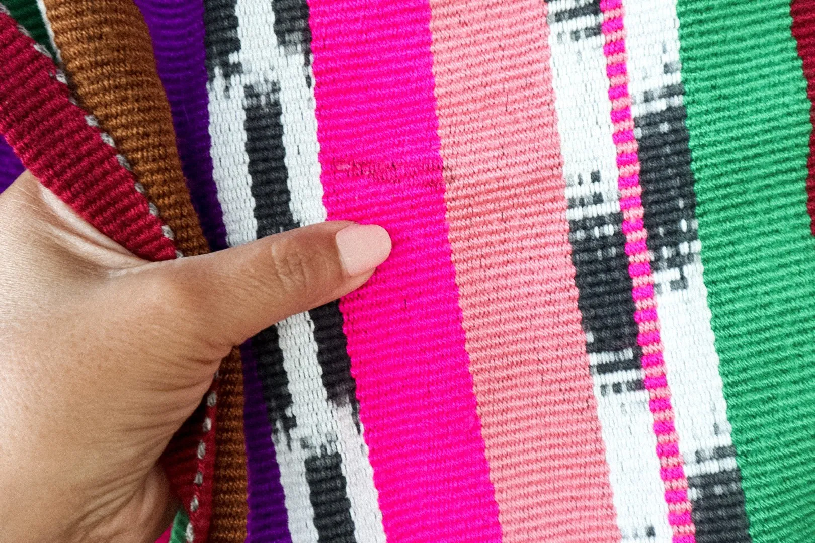 Authentic Guatemalan Vintage Mayan Rebozo Shawl - Handwoven Textile
