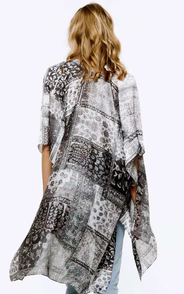 BAAP8071 Multi Pattern Cover Up Kimono