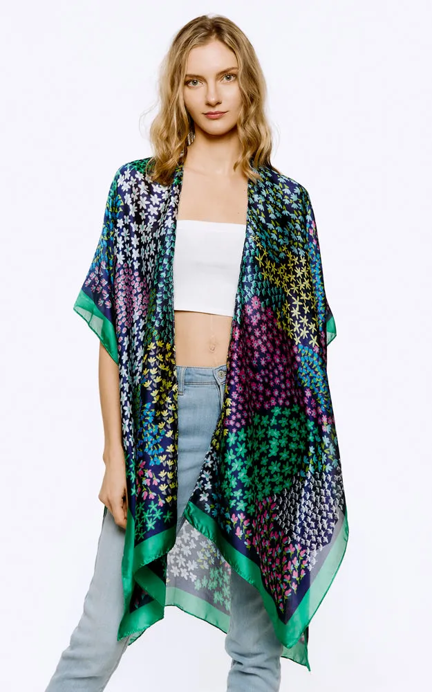 BAAP8072 Floral Multi Pattern Cover Up Kimono