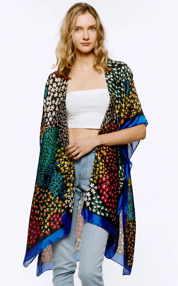 BAAP8072 Floral Multi Pattern Cover Up Kimono