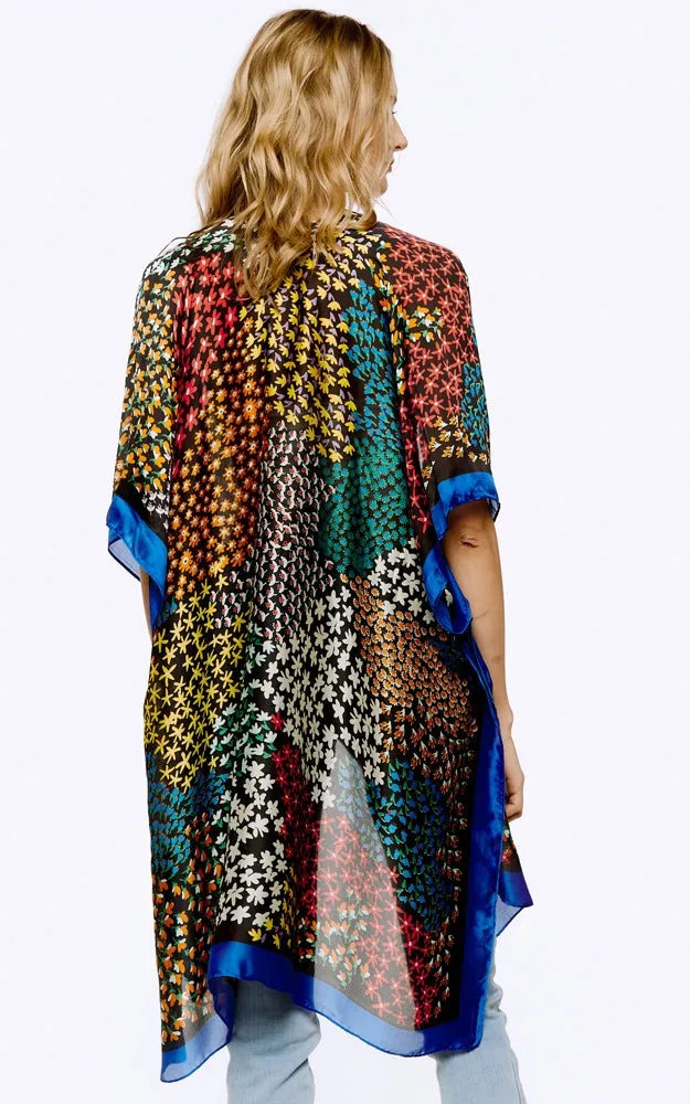 BAAP8072 Floral Multi Pattern Cover Up Kimono