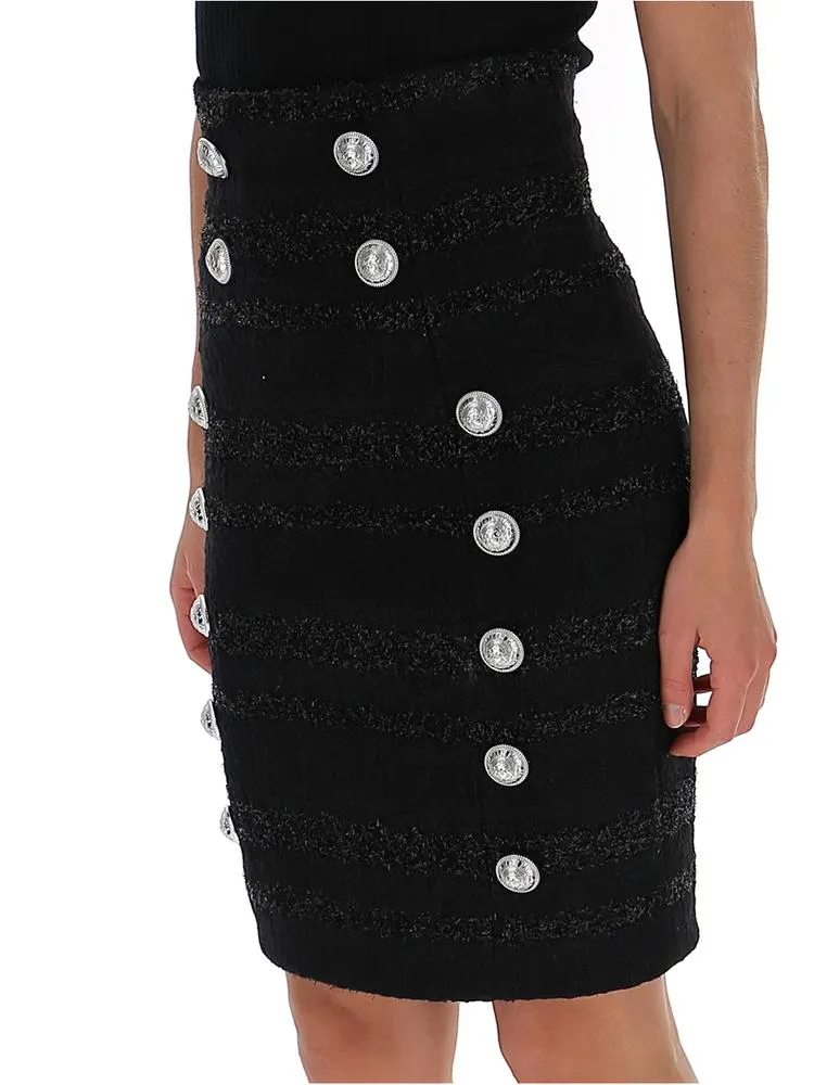 Balmain Double-Breasted Pencil Skirt