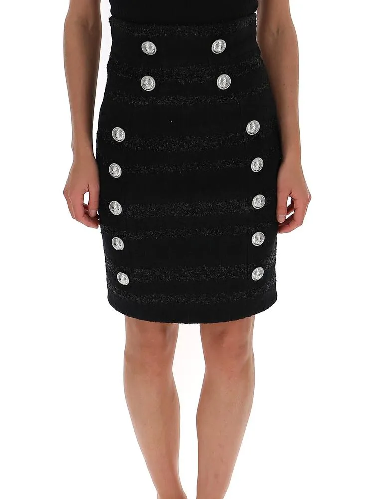 Balmain Double-Breasted Pencil Skirt