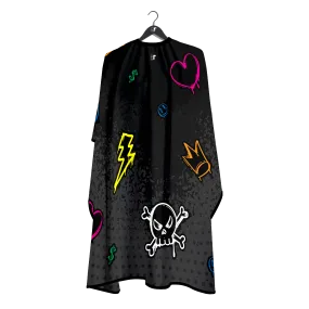 Barber Flow Graffiti Cape - Black
