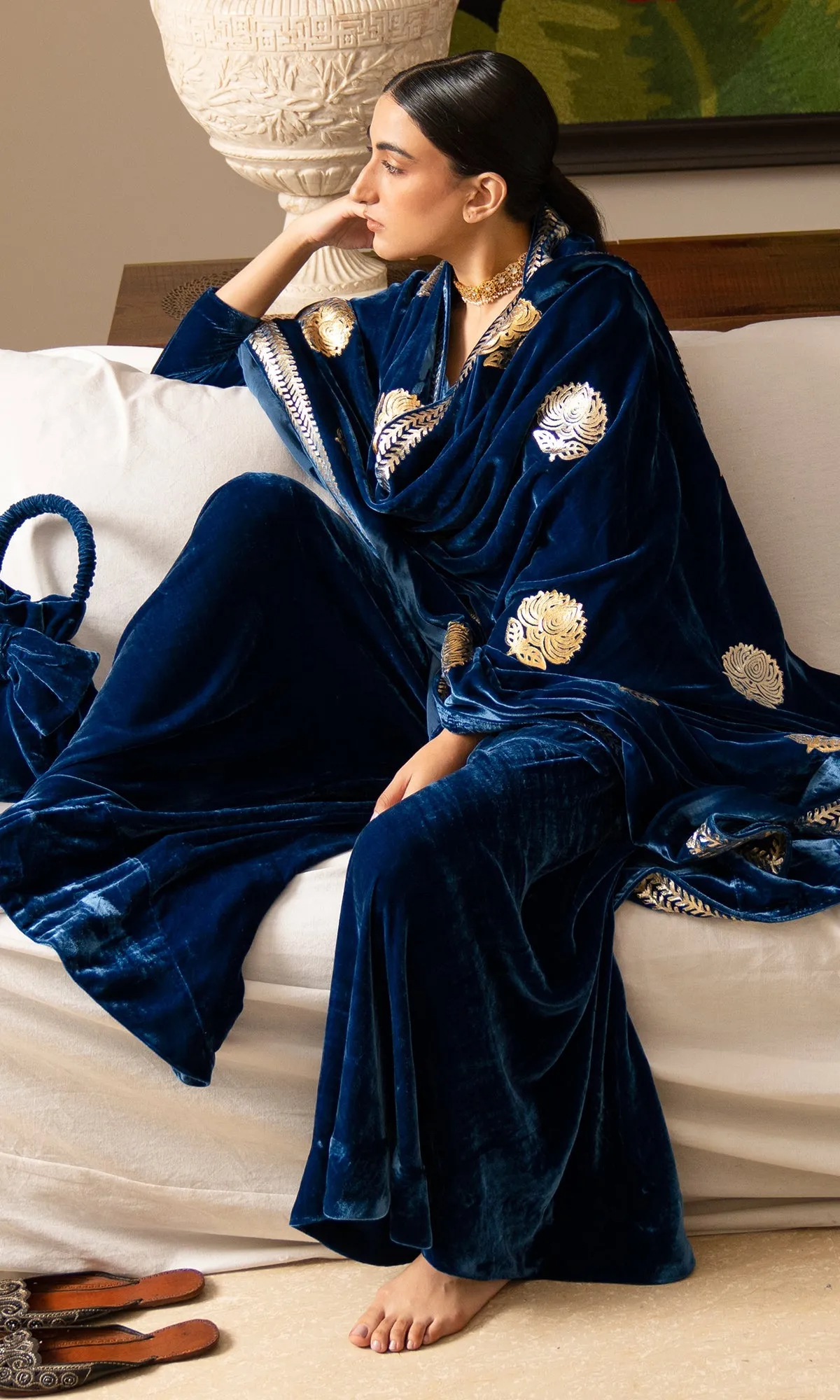 Bareen foils- shawl Blue