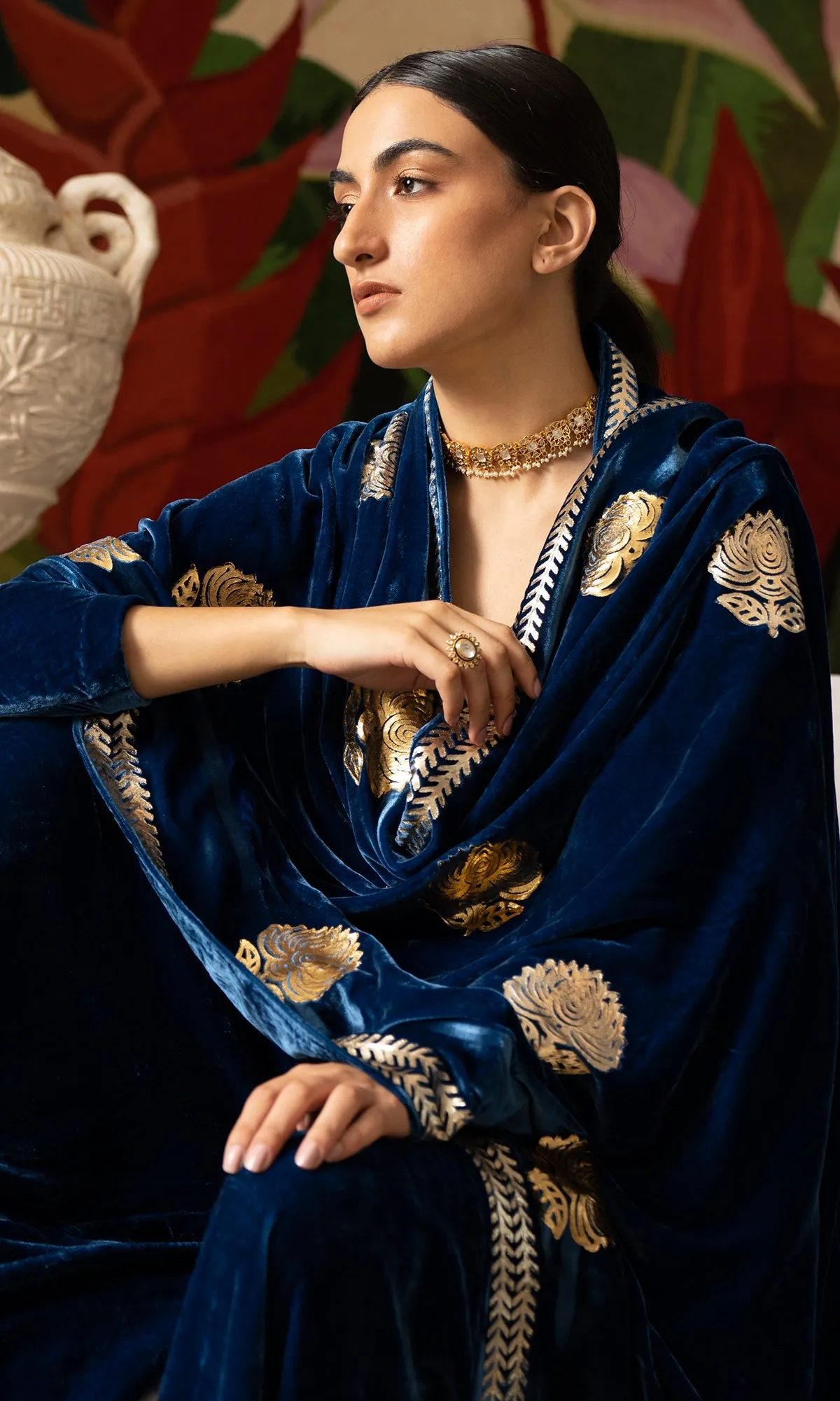 Bareen foils- shawl Blue