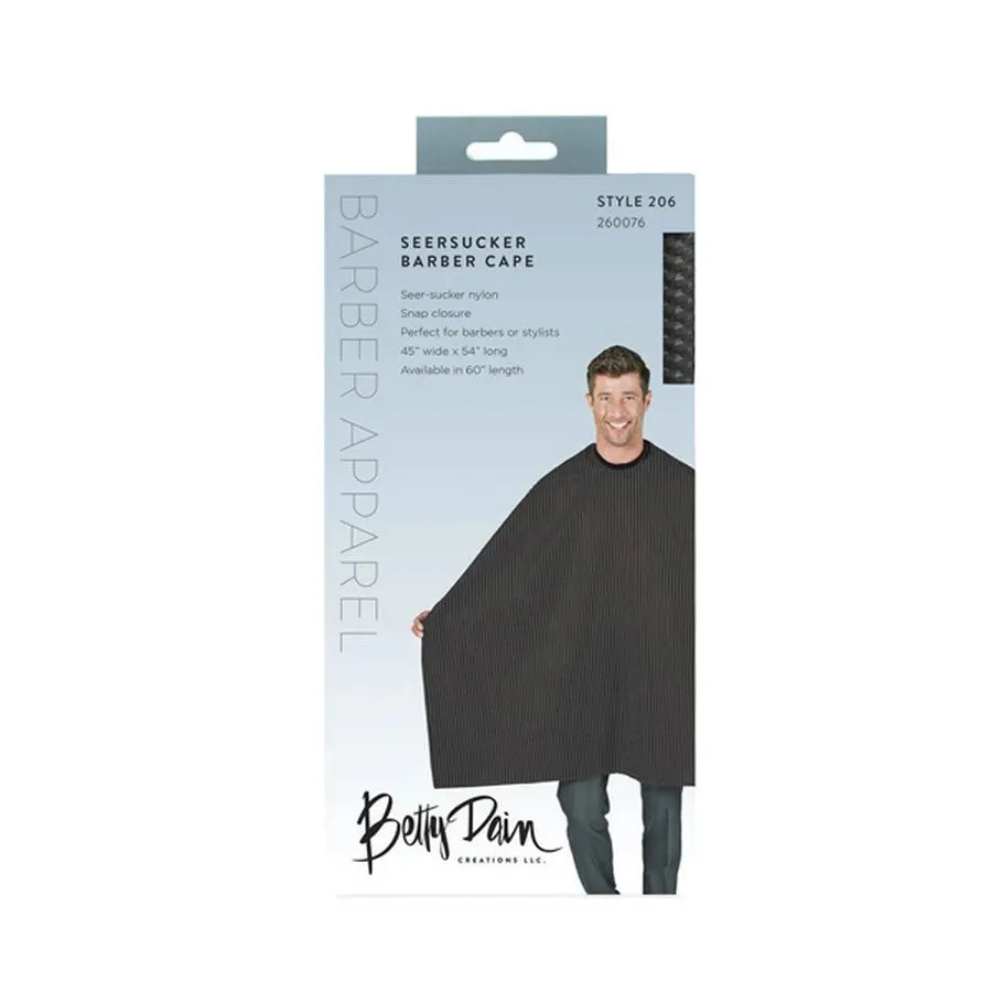 BETTY DAIN'S SEERSUCKER NYLON BARBER CAPE