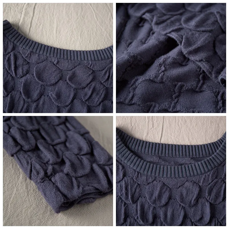 Black And Blue Loose Thicken Sweater Dresses For Women Z81042