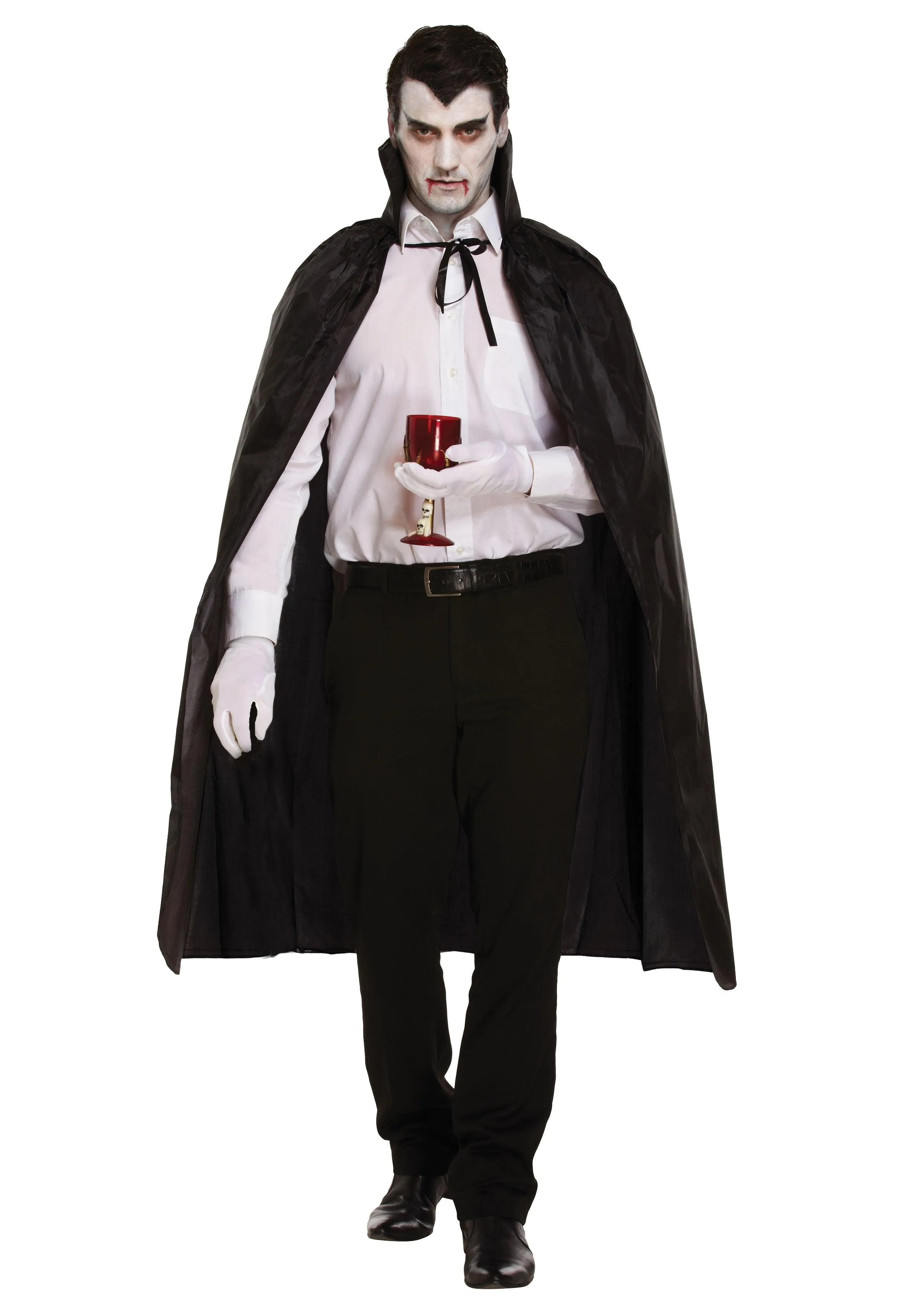 Black Dracula Cape with Collar with Scream Ghost Killer Mask Halloween Scary Dracula Fancy Dress Costume