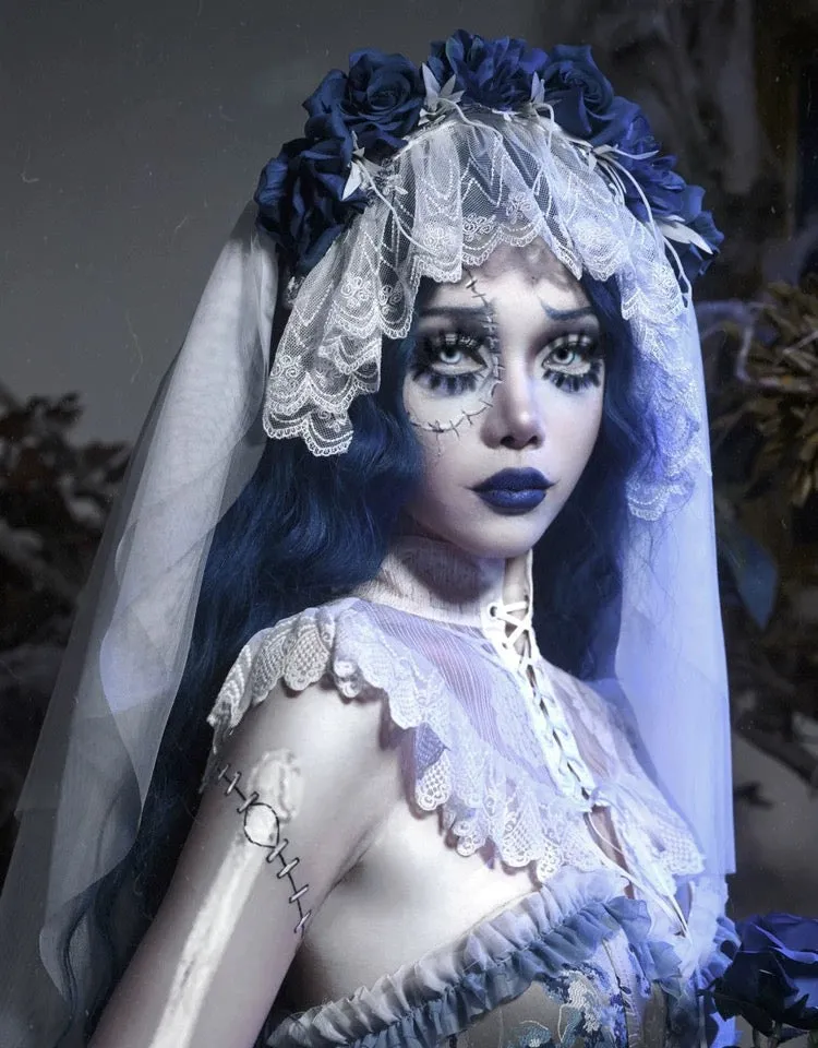 [Blood Supply] Corpse Bride Shoulder Cape With Spine Outer Skirt