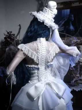 [Blood Supply] Corpse Bride Shoulder Cape With Spine Outer Skirt
