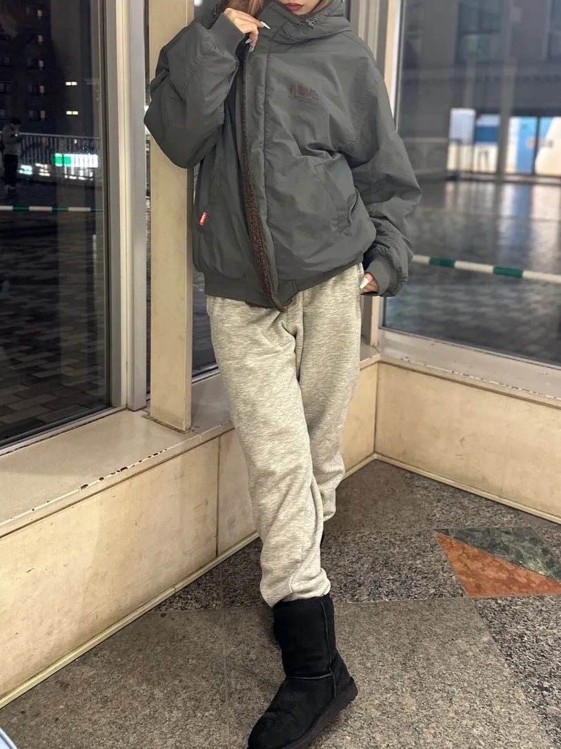 Boa & Nylon Reversible Puffer Jacket