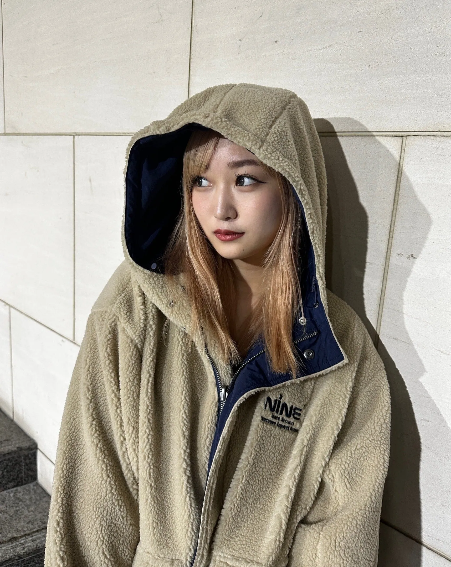 Boa & Nylon Reversible Puffer Jacket