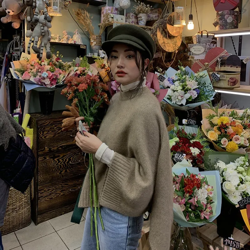 Bonnyshow barn jacket outfits Japanese Autumn and Winter Dual-Use Versatile Loose Sweater Korean Style Thick Needle Cape Mid-Length Sweater Shawl Waistcoat
