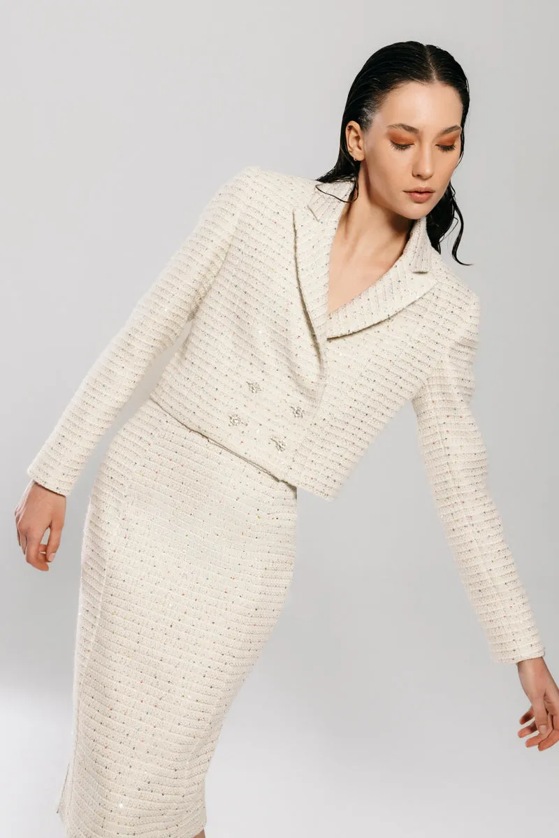 BOUCLE CROPPED JACKET