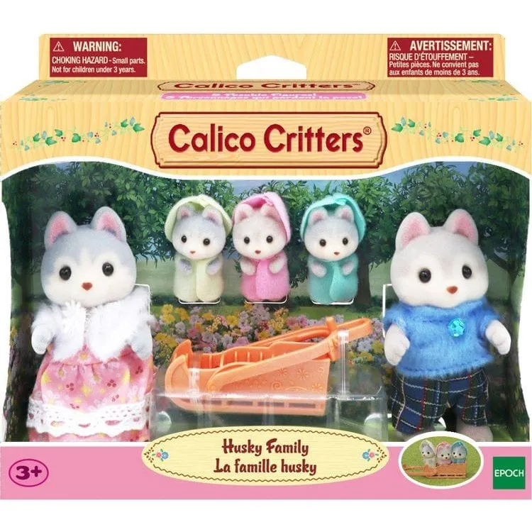Calico Critters Husky Family, Set of 5 Collectible Doll Figures