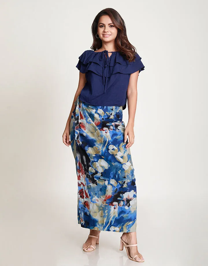 Cape Collared Top with Off the Shoulder