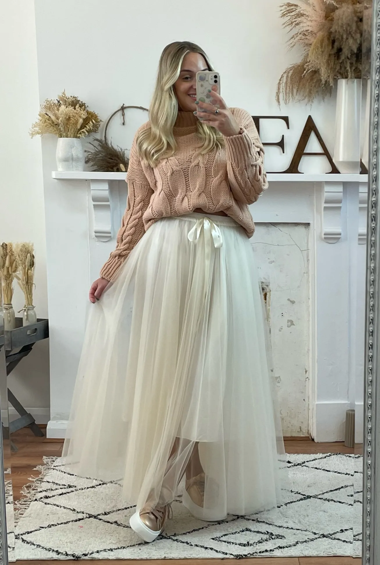 Champagne Maxi Tulle Skirt