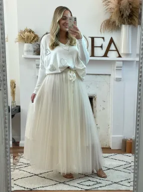 Champagne Maxi Tulle Skirt