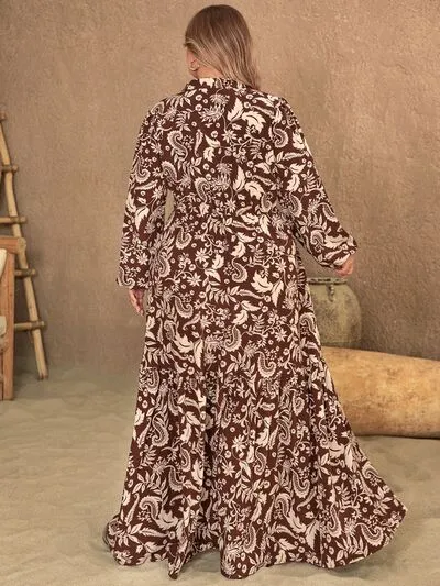Chocolate Cape Town Plus Size Long Sleeve Maxi Caftan Dress