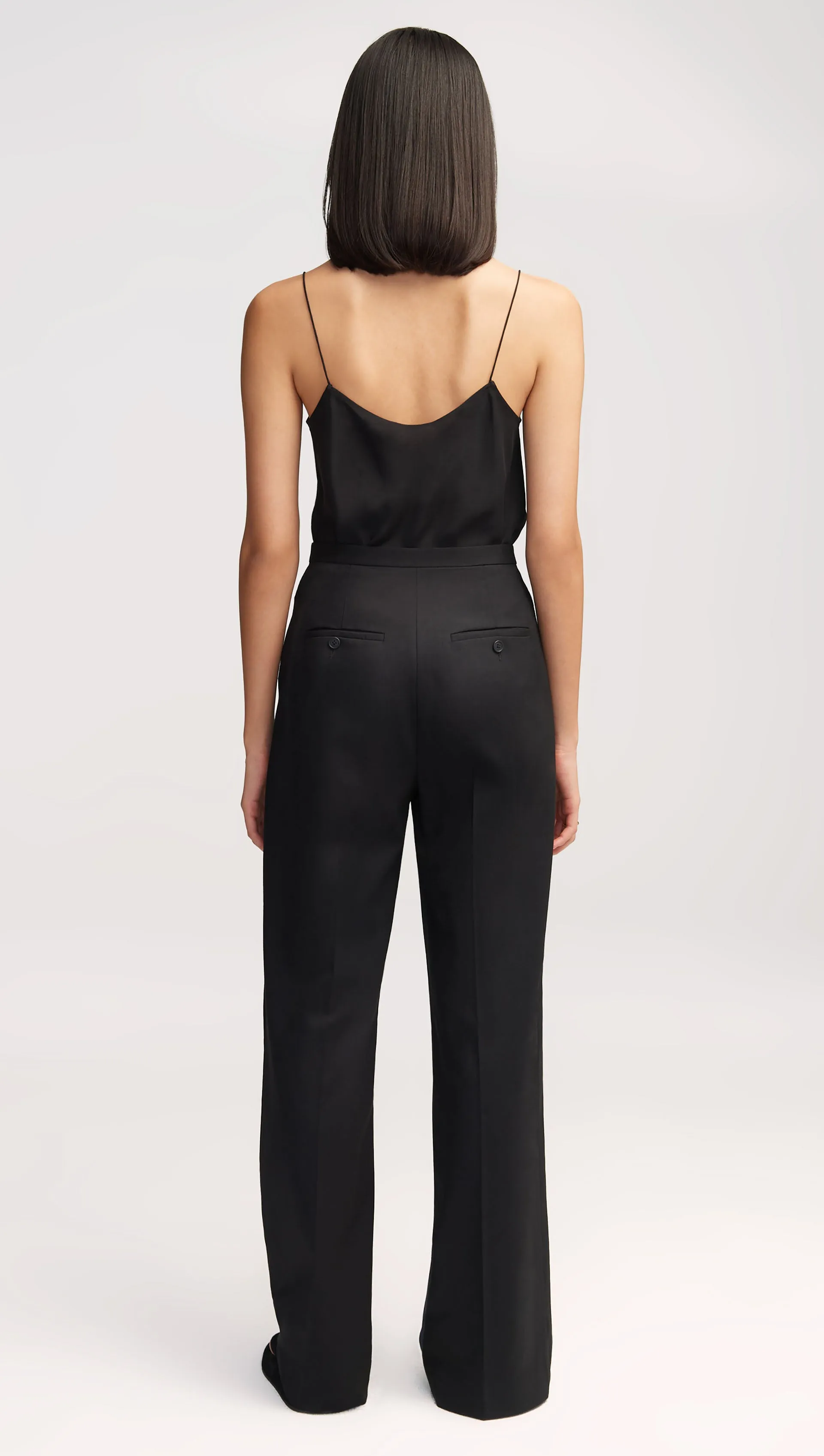 Colorblocked Jones Trouser in Seasonless Wool | Midnight/Black