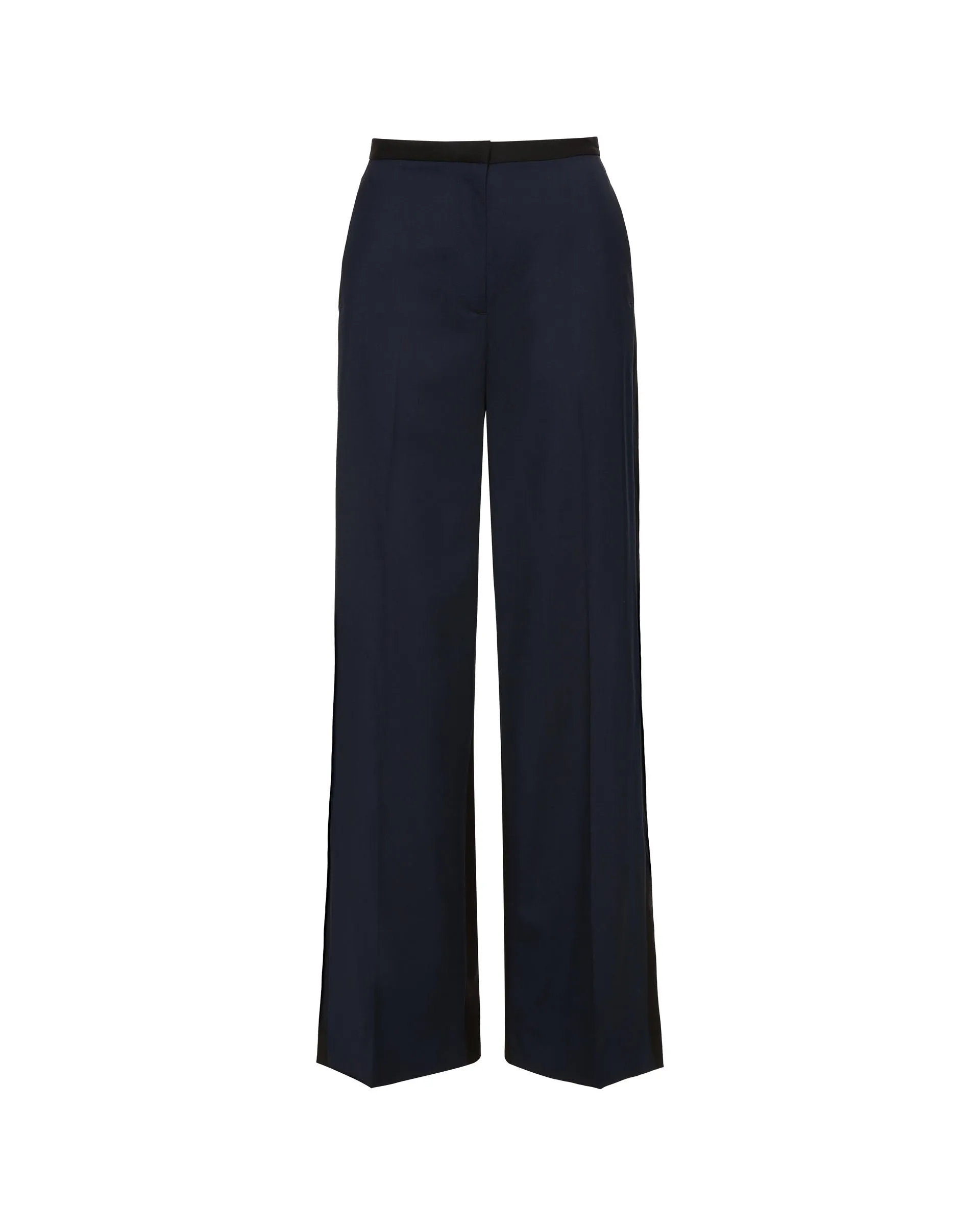 Colorblocked Jones Trouser in Seasonless Wool | Midnight/Black