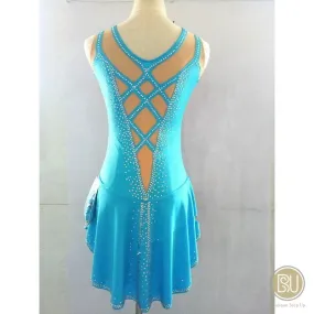 Competition Figure Skating Dress Turquoise Sleeveless