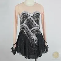 Competition Figure Skating Dresses Black with sleeves or sleeveless