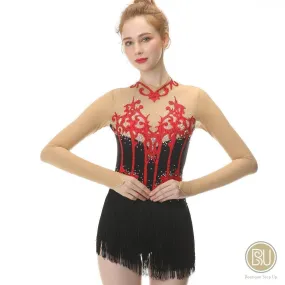 Competition Skating Dress Moulin Rouge Style Fringes