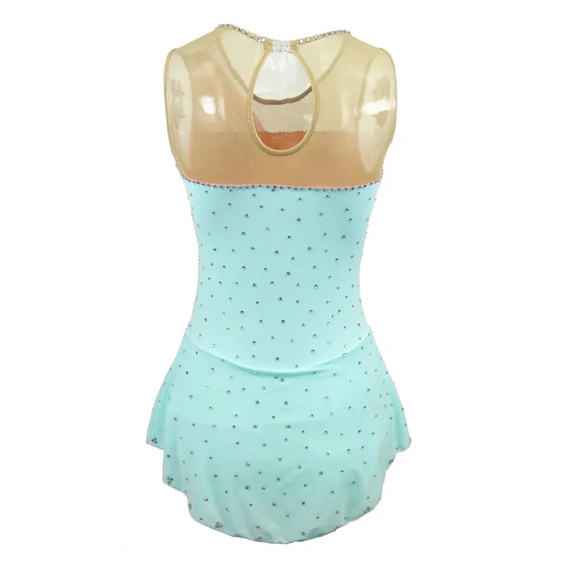 Competition Skating Dress, Pastel Mesh Sash Over Shoulder BSU091220