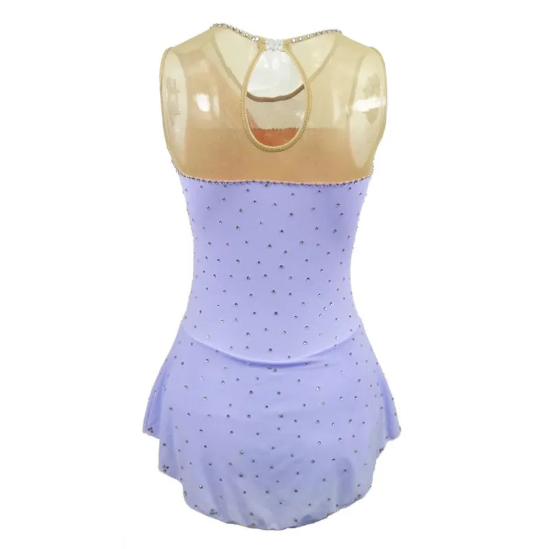 Competition Skating Dress, Pastel Mesh Sash Over Shoulder BSU091220