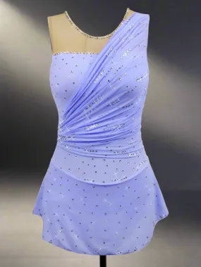 Competition Skating Dress, Pastel Mesh Sash Over Shoulder BSU091220