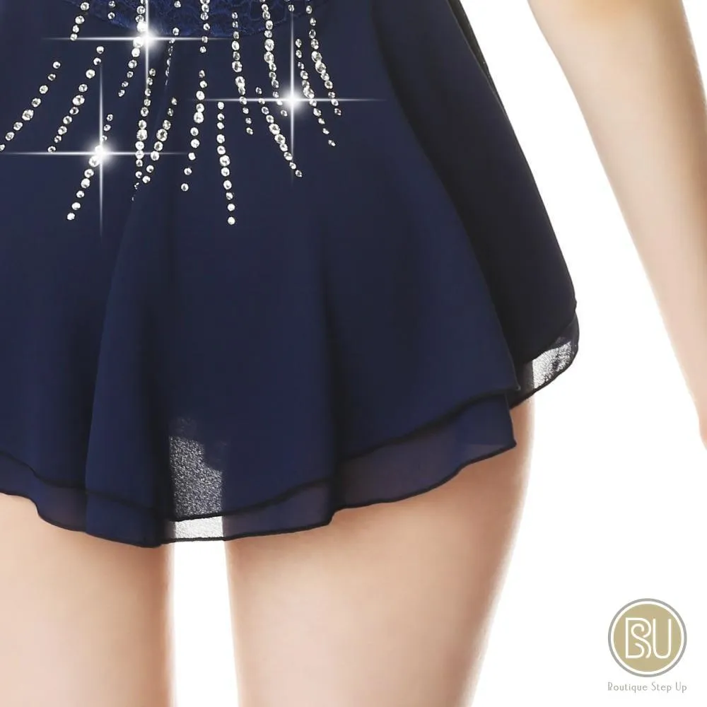 Competition Skating Dresses Navy Lace Mesh