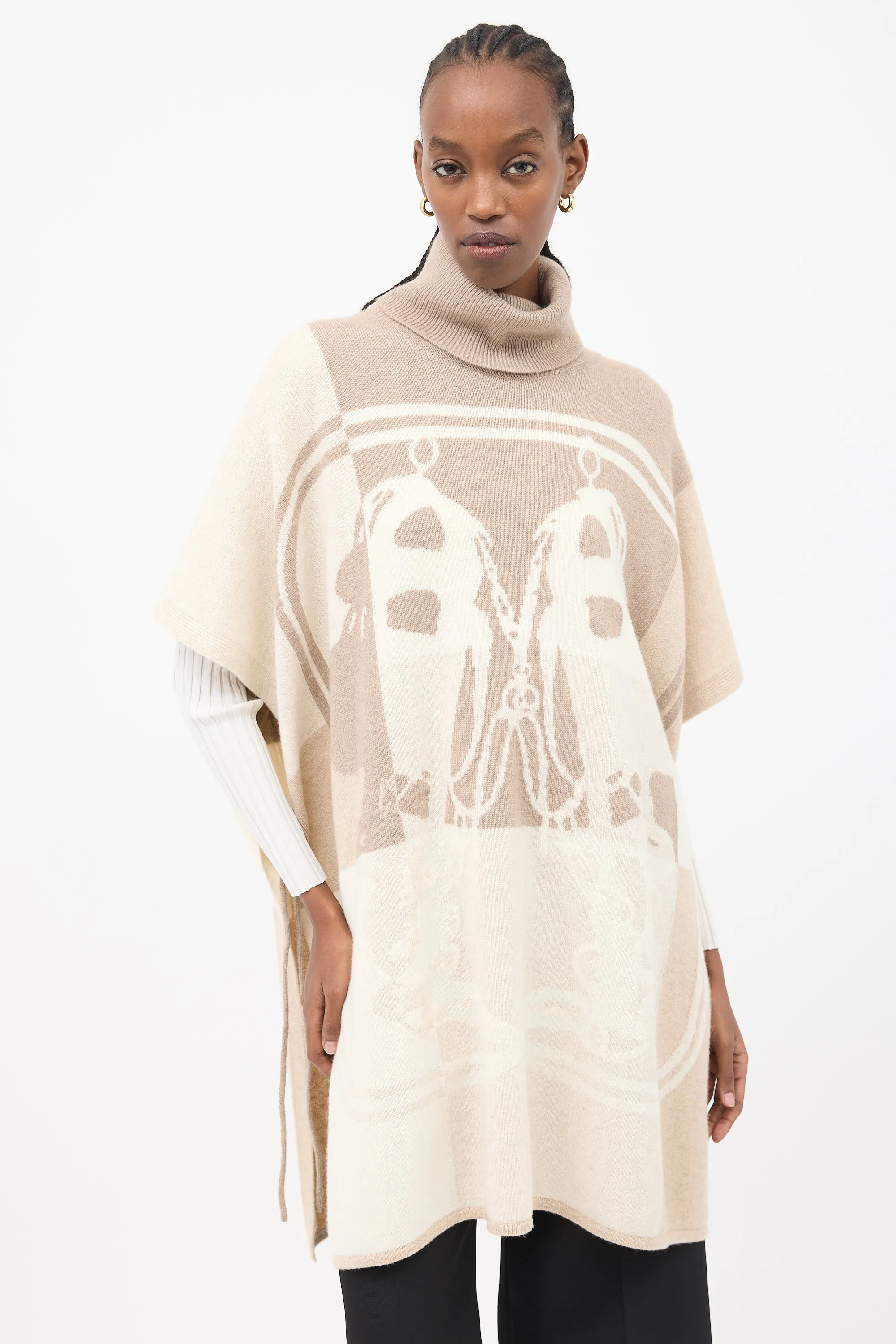 Cream & Brown Brides De Gala Sweater Cape