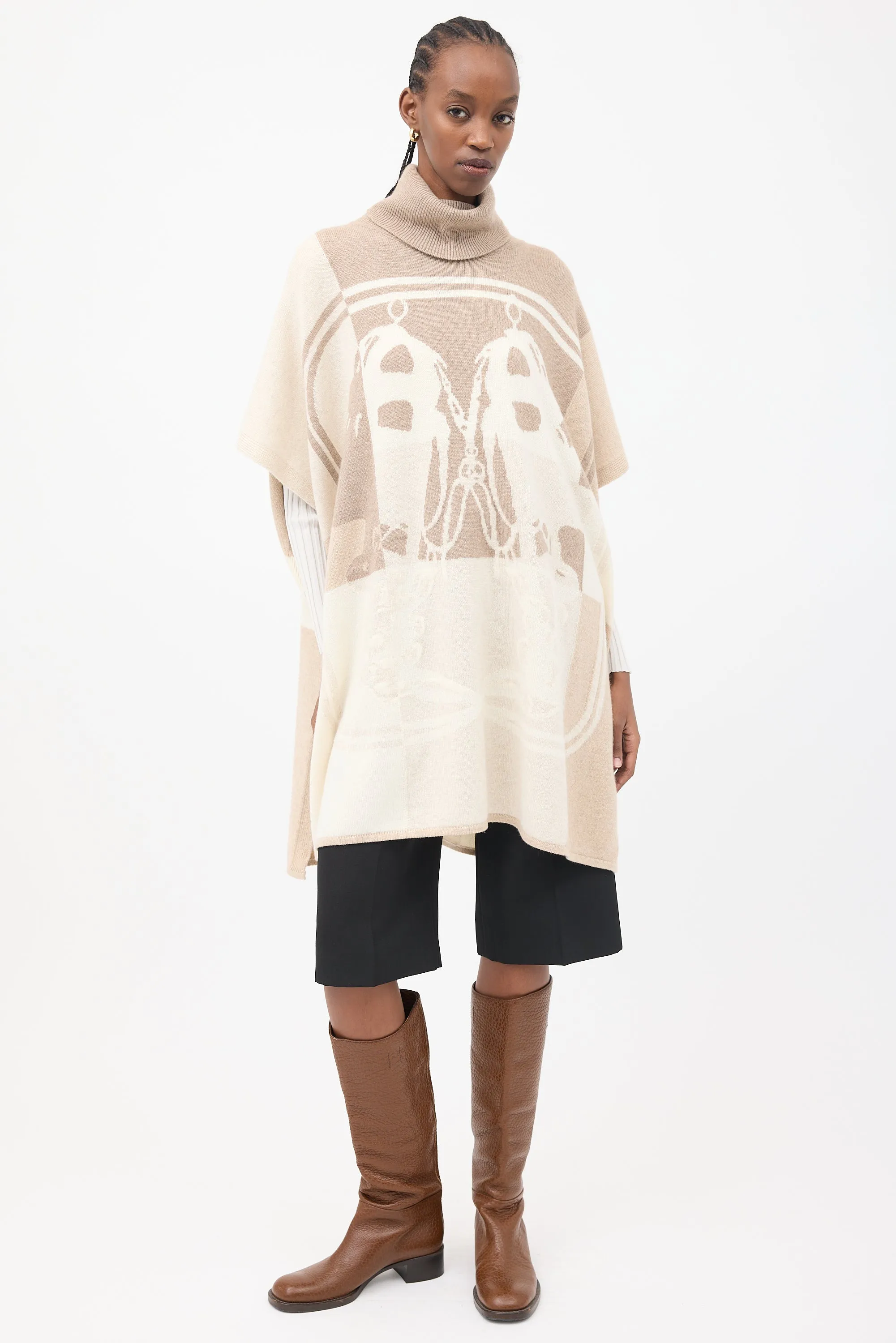 Cream & Brown Brides De Gala Sweater Cape