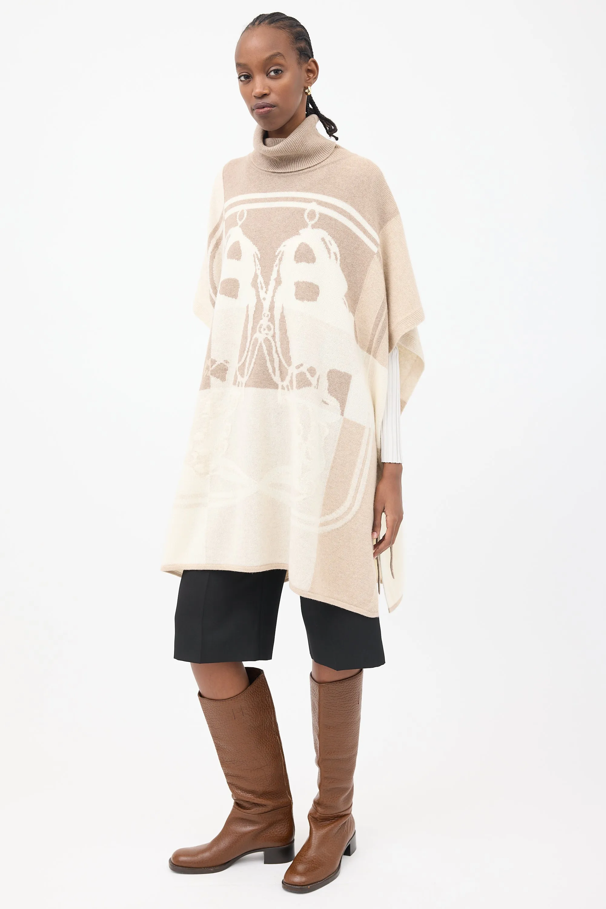 Cream & Brown Brides De Gala Sweater Cape